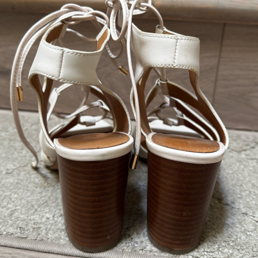 Coach Larissa Cream Lace-Up Sandals - Picture 4 of 5